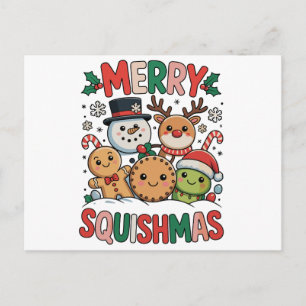 Merry Squishmas Squish Squad Christmas Xmas Holiday Postcard