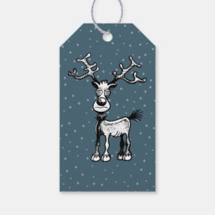 Merry Stressmas with Rudolph on a gift tag