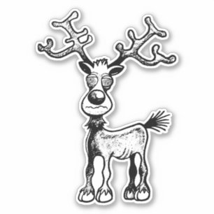 Merry Stressmas with Rudolph the Reindeer Sticker