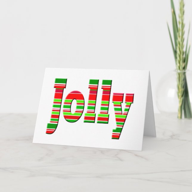 Merry Stripe JOLLY Greeting card (Front)