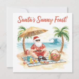 Merry Summer Holiday Santa at the beach 