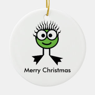Merry Swimming Christmas Ornament - Green Front