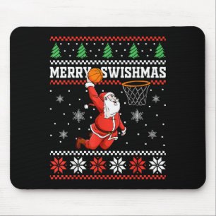 Merry Swishmas Basketball Snowman Christmas Ugly P Mouse Pad
