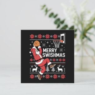 Merry Swishmas Basketball Ugly Christmas Xmas  Holiday Card