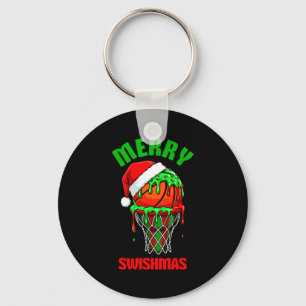 Merry Swishmas Basketball Ugly Christmas Xmas Men Keychain