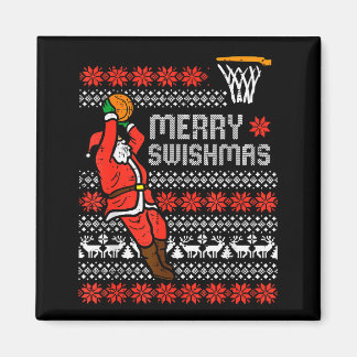 Merry Swishmas Basketball Ugly Christmas Xmas Men  Magnet