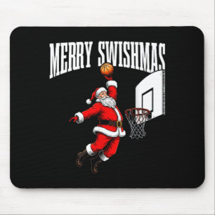 Merry Swishmas Basketball Ugly Christmas Xmas Men Mouse Pad