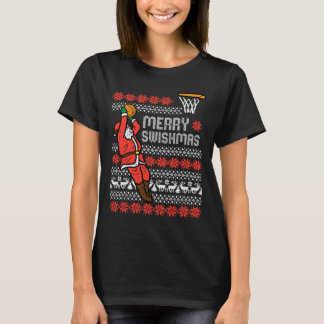 Merry Swishmas Basketball Ugly Christmas Xmas Men  T-Shirt