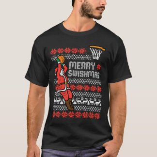 Merry Swishmas Basketball Ugly Christmas Xmas Men  T-Shirt