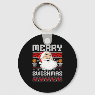 Merry Swishmas Basketball Xmas Ugly Christmas Men Keychain