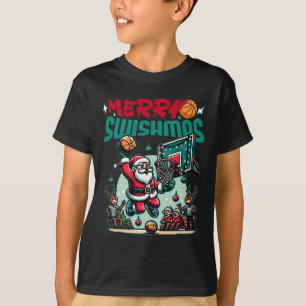 Merry Swishmas Christmas Xmas Basketball Funny T-Shirt