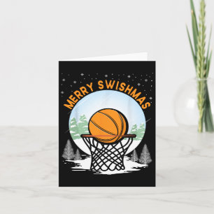 Merry Swishmas Fun Christmas Santa Bysketbyll Play Card