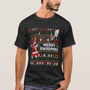 Merry Swishmas Santa Basketball Ugly Sweater Style