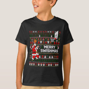 Merry Swishmas Santa Basketball Ugly Sweater Style