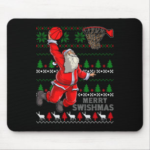 Merry Swishmas Santa Bysketbyll Byll Ugly Christma Mouse Pad