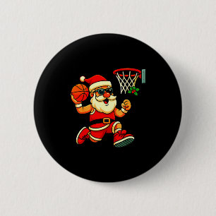 Merry Swishmas Ugly Christmas Sweater Basketball C 2 Inch Round Button