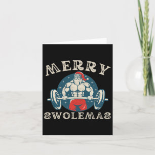 Merry Swolemas Funny Bodybuilding Santa Christmas  Card