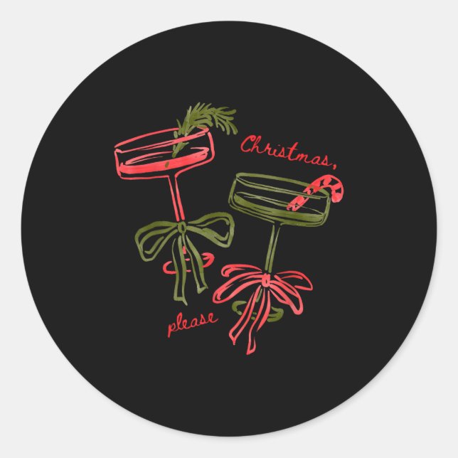 Merry Tails  Classic Round Sticker (Front)