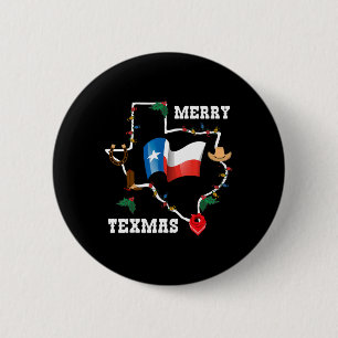 Merry Texmas Texas Flag Christmas Xmas Family Holi 2 Inch Round Button