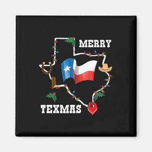Merry Texmas Texas Flag Christmas Xmas Family Holi Magnet