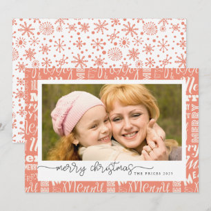 Merry text background Photo Christmas Card