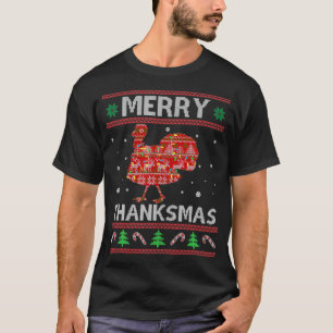 Merry Thanksmas Christmas Thanksgiving Funny Turke T-Shirt