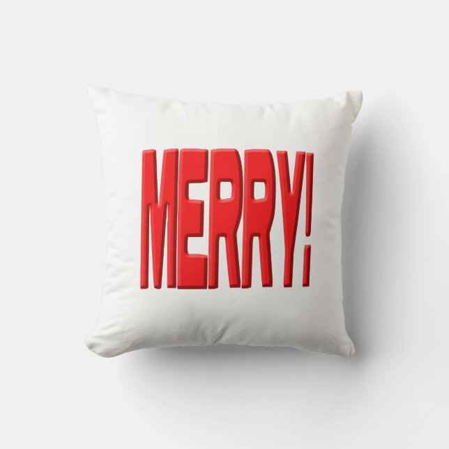 Merry! Throw Pillow (Front)