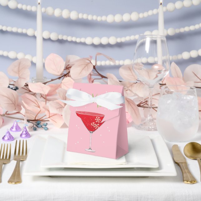 Merry-tini Merry Martini Holiday Cocktail Party Favor Box (Wedding)