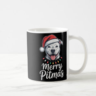 Merry Tmas Tbull Dog Christmas Lights Santa Hat Sh Coffee Mug