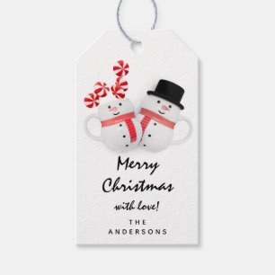 Merry To Holiday Gift Happy New Year Snowman Cute Tags