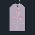 Merry To Name Holiday Christmas Tree Pink Lavender Gift Tags<br><div class="desc">Contemporary personalized chic holiday gift tags decorated with golden Christmas decor 
On the backgound you can write down to whom is dedicated this tag.
florenceK</div>