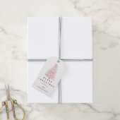 Merry To Name Holiday Christmas Tree Rose Blush Gift Tags (With Twine)