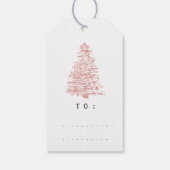 Merry To Name Holiday Christmas Tree Rose Blush Gift Tags (Back)