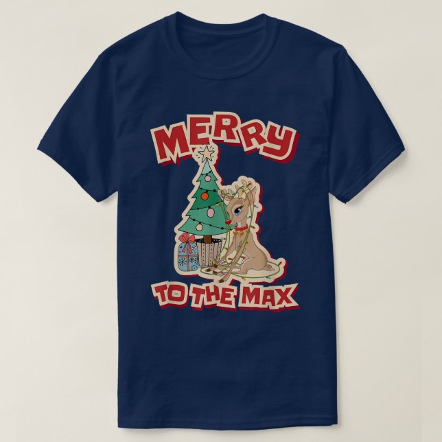 Merry To The Ma, Happy Xmas Reindeer  T-Shirt (Design Front)