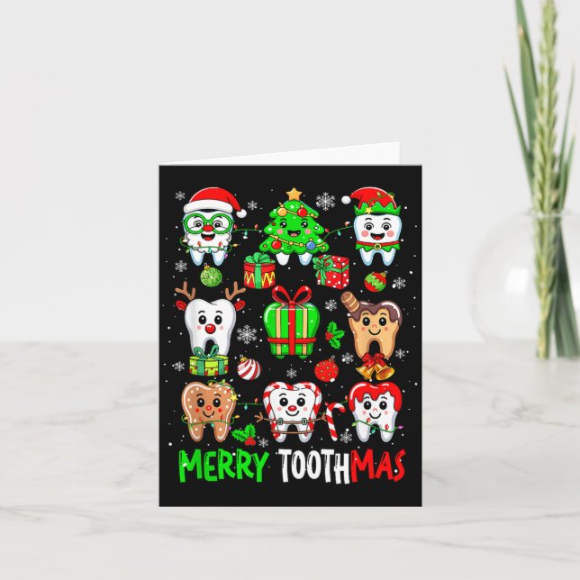 Merry Toothmas Teeth Collection Santa Reindeer Xma Card (Front)