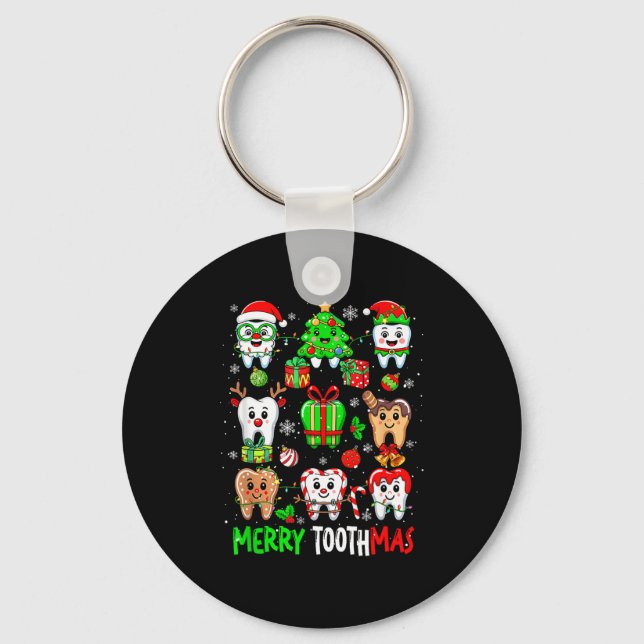 Merry Toothmas Teeth Collection Santa Reindeer Xma Keychain (Front)