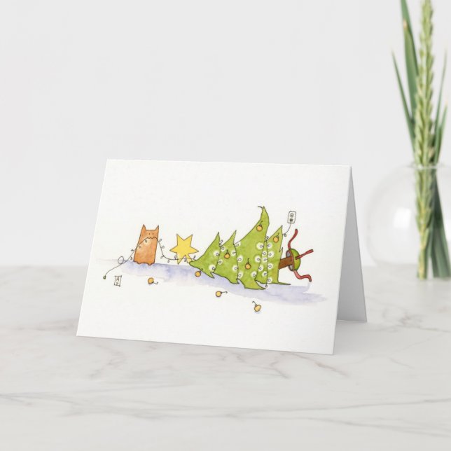Merry Toy Tree Holiday Card (Front)