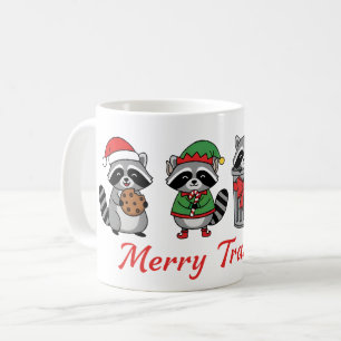Merry Trashmas – Funny Christmas Raccoons Coffee Mug