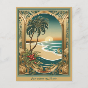 Merry tropical beach christmas Forida greeting  Postcard