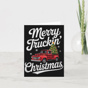 Merry Truckin' Christmas Buffalo Plaid Clic Ck Up  Card