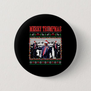 Merry Trumpmas Donald Trump Santa Family Xmas Ugly 2 Inch Round Button