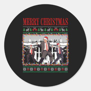 Merry Trumpmas - Santa Claus Donald Trump Dance  Classic Round Sticker