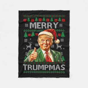 Merry Trumpmas - Santa Claus Donald Trump Fleece Blanket