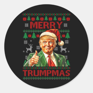 Merry Trumpmas Santa Trump Christmas  Classic Round Sticker