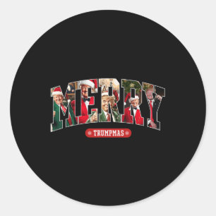 Merry Trumpmas Santa Trump Christmas Pyjamas Funny Classic Round Sticker