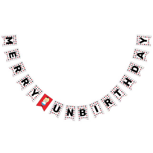 Merry Unbirthday Alice in Wonderland Book Party Bunting Flags (All)