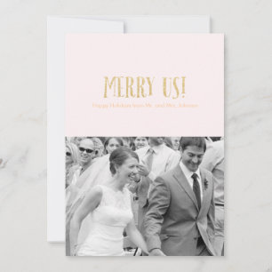 Merry Us!   Holiday Photo Card-Glitter & Petal Card