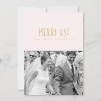 Merry Us! | Holiday Photo Card-Glitter & Petal Card