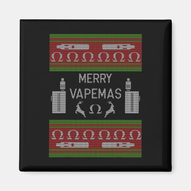 Merry Vapemas - Vaping Ugly Christmas Sweater  Magnet (Front)