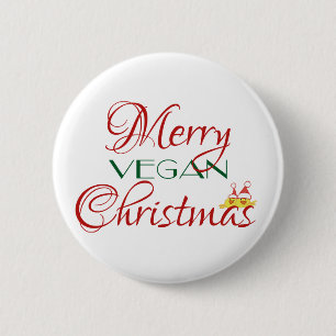Merry Vegan Christmas 2 Inch Round Button